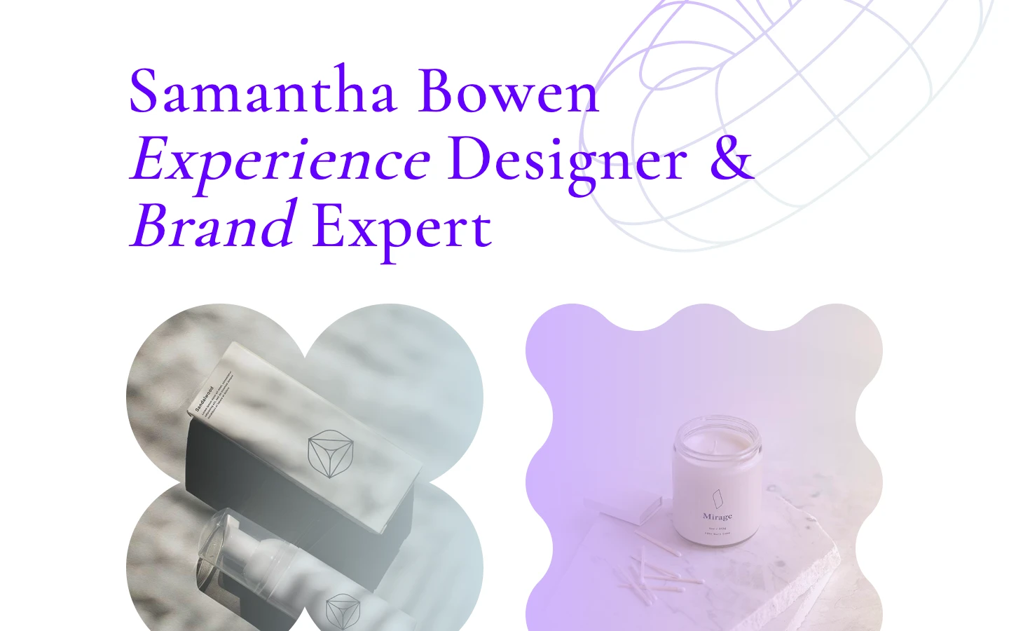 Creative Director page on the frontend with the same Samantha Bowen heading and image as the editor example