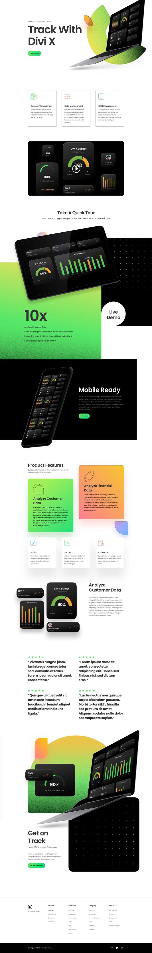 SaaS Product Landing Page layout preview
